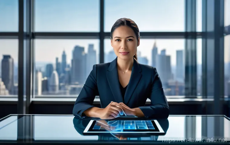 변호사 자격증의 가치와 활용법 - **Prompt: The Tech-Savvy Corporate Lawyer**
    A professional, confident female lawyer in her late ...