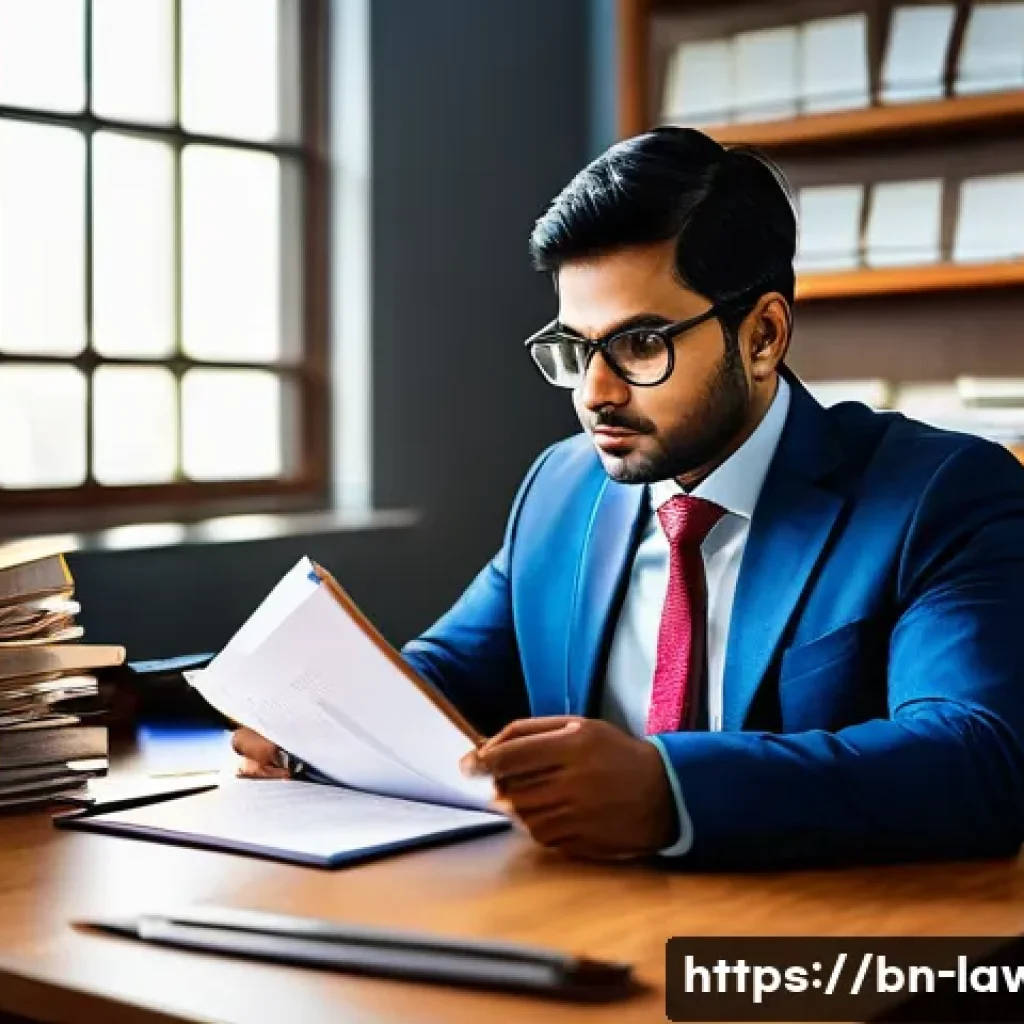 변호사 이직 준비 체크리스트 - A professional Bengali lawyer in a modern office setting, thoughtfully evaluating a detailed skills ...