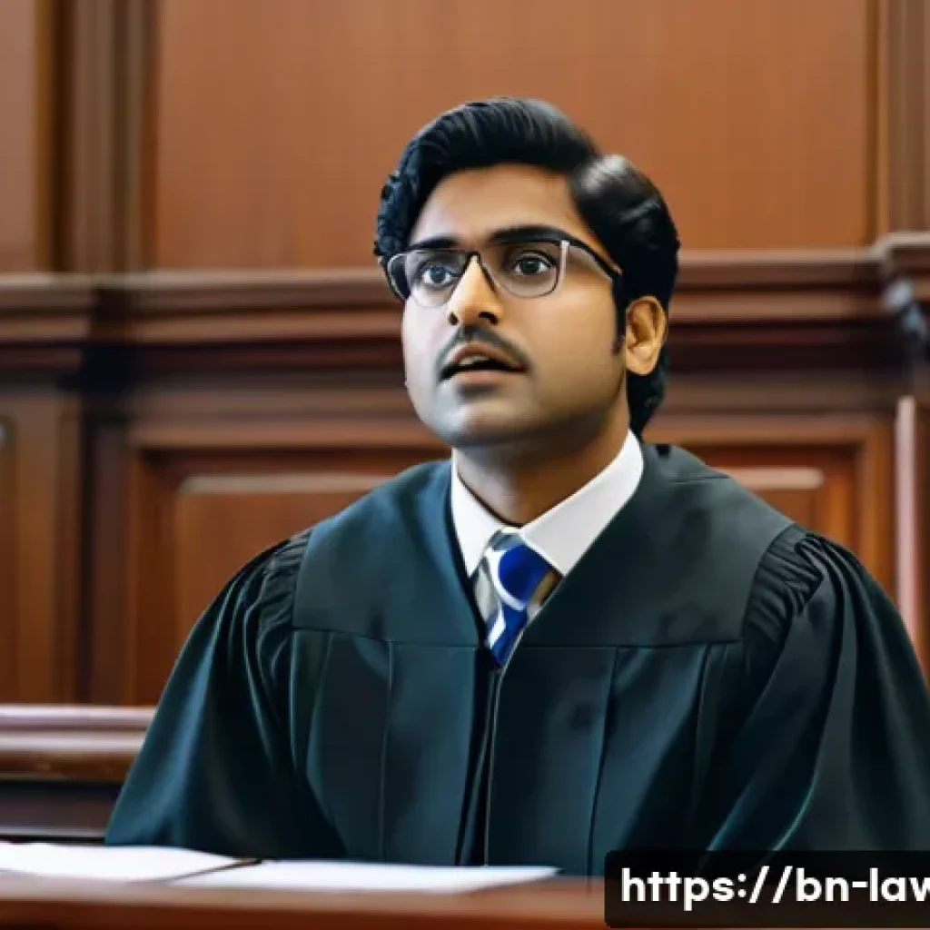 변호사로서의 전문성 개발 팁 - A professional Bengali lawyer in a modern courtroom setting, dressed in formal black suit and white ...