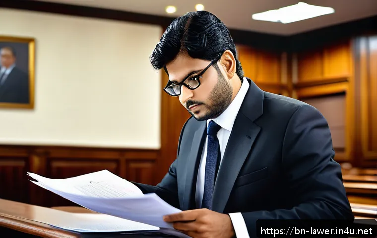 변호사 시험에서 자주 묻는 윤리 문제 - A professional Bengali lawyer in a modern courtroom setting, wearing a formal black suit and white s...