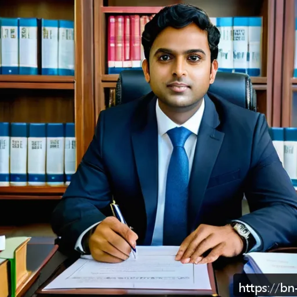 변호사 자격증 활용으로 법률 컨설팅 사례 - A professional Bengali lawyer in a modern office setting, wearing formal attire with a neatly presse...