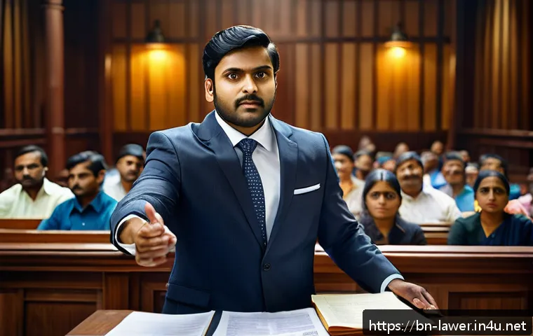 변호사 필수 중점 과목 - A professional Bengali lawyer in a modern courtroom setting, wearing formal business attire with a n...